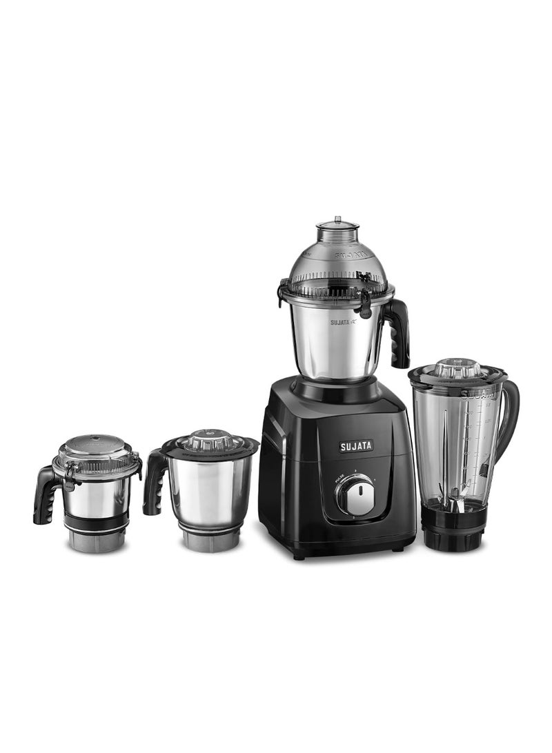 سوجاتا Sujata MG03 Mixer Grinder|1000 Watts Double Ball Bearing Motor|25000 RPM|Non-Stop 90 Mins Running|4 Jars including 1750ml Blender with Coconut Milk Extractor, 1500ml, 1000ml, 500ml Jar| (Black) - Image 1